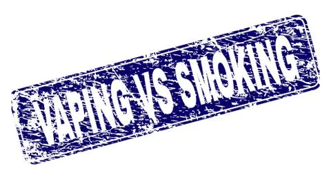 Scratched VAPING VS SMOKING Framed Rounded Rectangle Stamp Stock Illustration