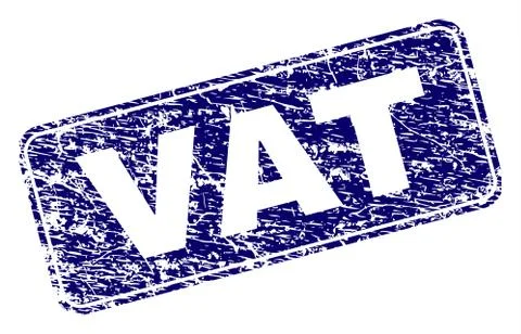 Scratched VAT Framed Rounded Rectangle Stamp Stock Illustration