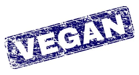Scratched VEGAN Framed Rounded Rectangle Stamp Stock Illustration