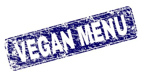 Scratched VEGAN MENU Framed Rounded Rectangle Stamp 스톡 일러스트