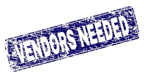 Scratched VENDORS NEEDED Framed Rounded Rectangle Stamp 스톡 일러스트