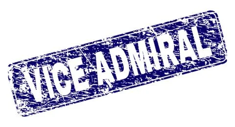 Scratched VICE ADMIRAL Framed Rounded Rectangle Stamp 스톡 일러스트