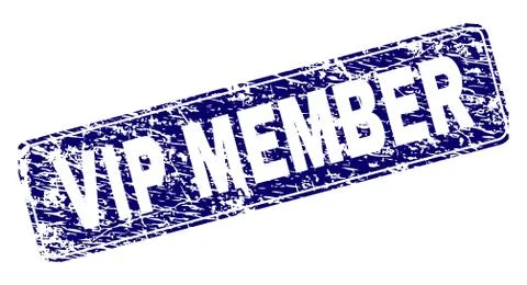 Scratched VIP MEMBER Framed Rounded Rectangle Stamp Stock Illustration