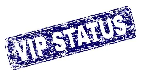 Scratched VIP STATUS Framed Rounded Rectangle Stamp Stock Illustration