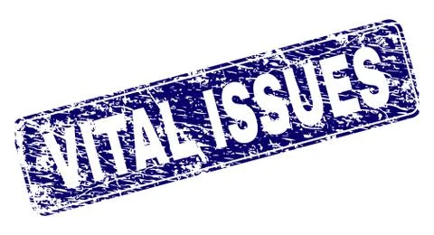 Scratched VITAL ISSUES Framed Rounded Rectangle Stamp 스톡 일러스트