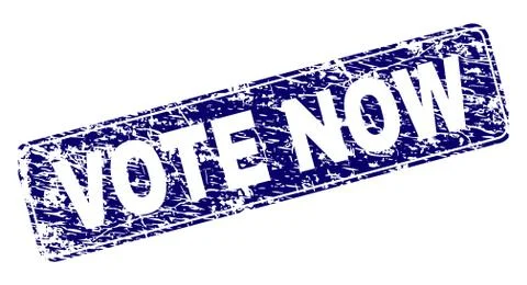 Scratched VOTE NOW Framed Rounded Rectangle Stamp 스톡 일러스트