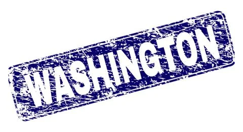 Scratched WASHINGTON Framed Rounded Rectangle Stamp 스톡 일러스트