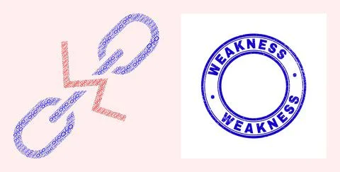 Scratched Weakness Stamp And Break Chain Recursive Mosaic of Self Items イラスト素材