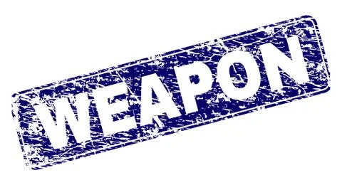 Scratched WEAPON Framed Rounded Rectangle Stamp イラスト素材