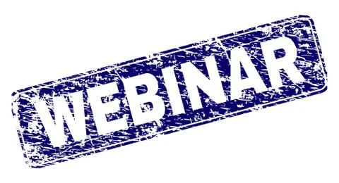 Scratched WEBINAR Framed Rounded Rectangle Stamp 스톡 일러스트