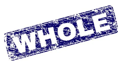 Scratched WHOLE Framed Rounded Rectangle Stamp Illustrazione stock