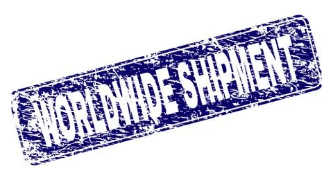 Scratched WORLDWIDE SHIPMENT Framed Rounded Rectangle Stamp イラスト素材
