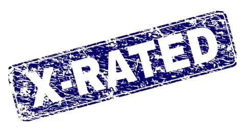 Scratched X-RATED Framed Rounded Rectangle Stamp 스톡 일러스트