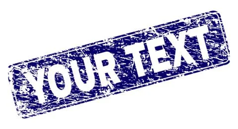 Scratched YOUR TEXT Framed Rounded Rectangle Stamp Stock Illustration