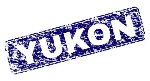 Scratched YUKON Framed Rounded Rectangle Stamp イラスト素材