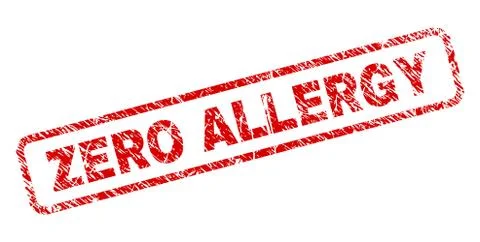 Scratched ZERO ALLERGY Rounded Rectangle Stamp Ilustração Stock