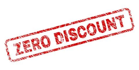 Scratched ZERO DISCOUNT Rounded Rectangle Stamp Ilustração Stock