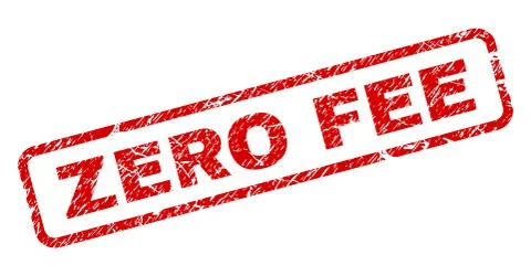 Scratched ZERO FEE Rounded Rectangle Stamp Ilustração Stock