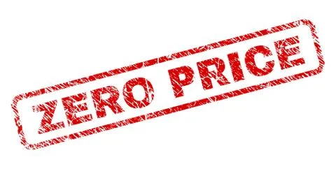 Scratched ZERO PRICE Rounded Rectangle Stamp Stock-Illustration