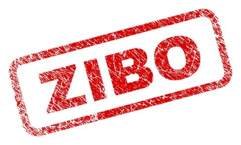 Scratched ZIBO Rounded Rectangle Stamp 스톡 일러스트