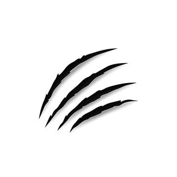 Scratches of claw, animals nails trace rip sheet Stock Illustration