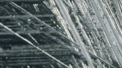 Scratches on stainless steel surface under microscope Stock Footage 324031841