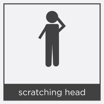 Scratching head icon isolated on white background Stock Illustration