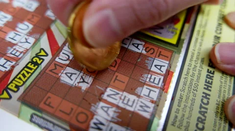 Scratching lottery ticket Stock Footage 58147109