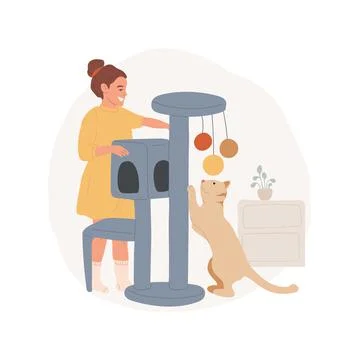 Scratching post isolated cartoon vector illustration. Stock Illustration