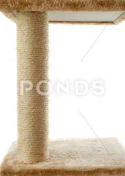 Scratching post over isolated white background Stock Photos