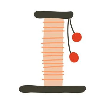 Scratching post for pets. Vector illustration. Object isolated on white Stock Illustration