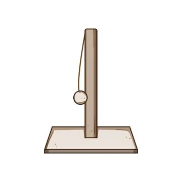 Scratching post providing cat play and claw care Stock Illustration