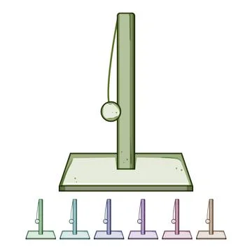 Scratching post providing cat play and claw care Stock Illustration