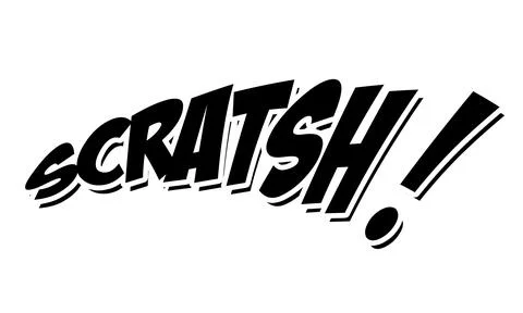 Scratsh! Vector comic speech bubble effect. Stock Photos