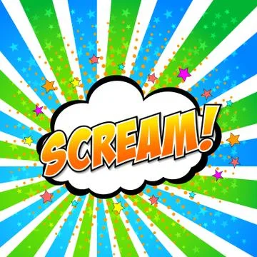 Scream! Comic Speech Bubble, Cartoon Stock Illustration