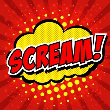 Scream! Comic Speech Bubble, Cartoon Stock Illustration
