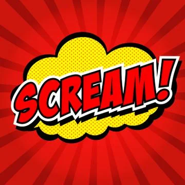 Scream! Comic Speech Bubble, Cartoon Stock Illustration