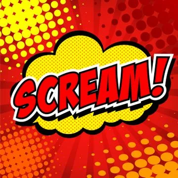 Scream! Comic Speech Bubble, Cartoon Stock Illustration