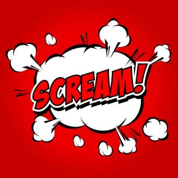 Scream! Comic Speech Bubble, Cartoon Stock Illustration