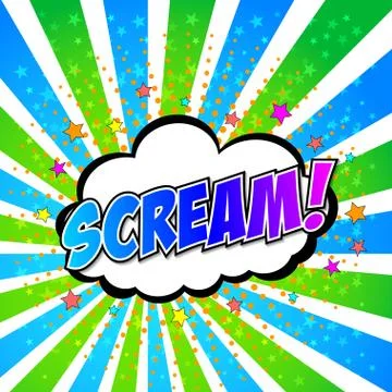Scream! Comic Speech Bubble, Cartoon Illustrazione stock