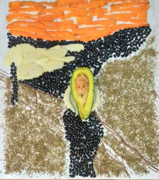 The Scream Edvard Munch vegetable version Stock Photos