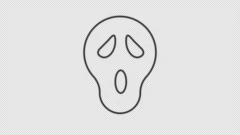 Scream face mask line animation Stock Footage 313979335
