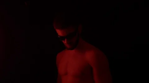 Scream of a man with a bare chest Stock Footage 75910223
