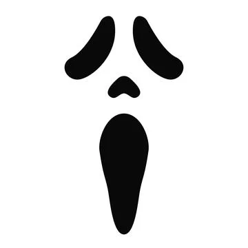 Scream mask vector illustration. Scary face icon. Ghost face symbol. Horror.. Stock Illustration