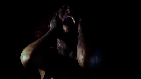 The Scream, The Pain Stock Footage 123271336