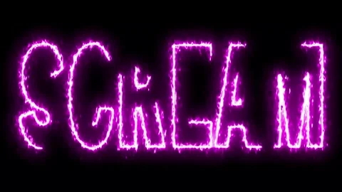 SCREAM text saber animation. Welcome loop animation Ultra HD 4k Stock Footage 275301909