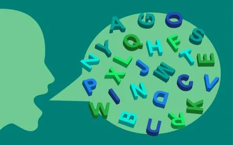 Screaming concept with letters Stock Illustration