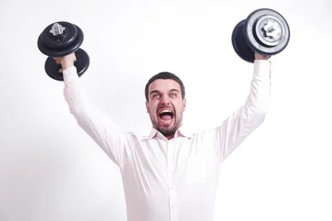 Screaming crazy man Stock Photos