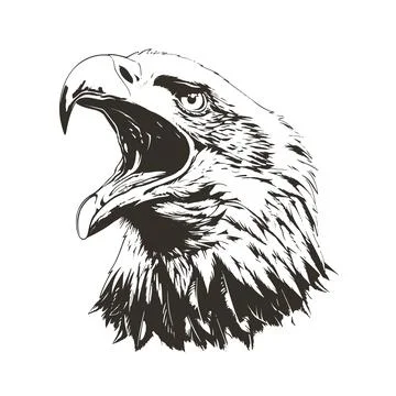Screaming Eagle Head Monochrome Grunge Vector Illustration Stock Illustration