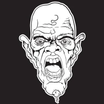 Screaming face Stock Illustration